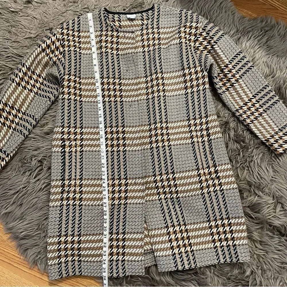 J.Jill Glen Plaid Snap-Front Wool Blend Jacket Sz-MP
